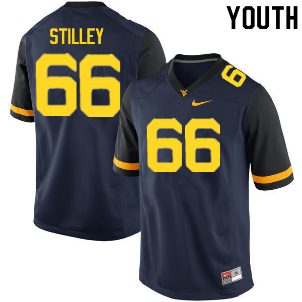 Youth #66 Adam Stilley West Virginia Mountaineers College Football Jerseys Sale-Navy